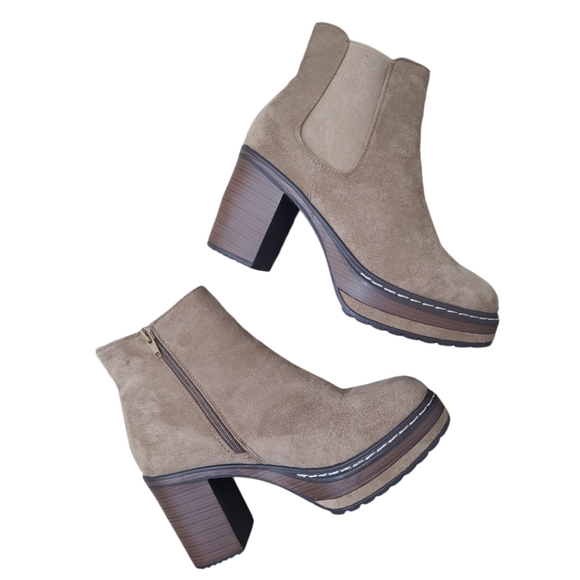 Altar'd State Shoes - Altar'd State Sonata Platform Taupe Booties Size 8